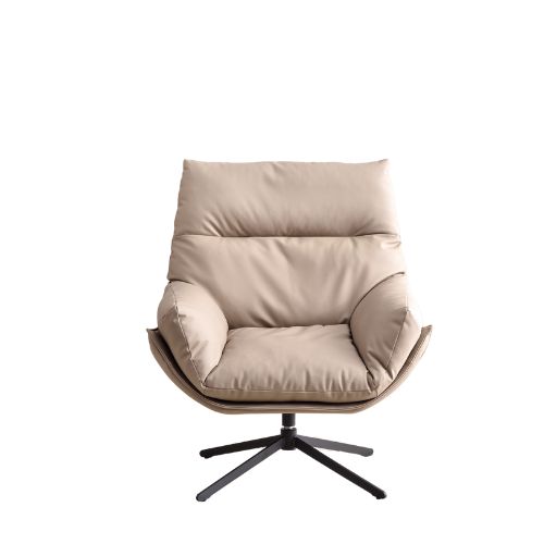 Mekochika Swivel Armchair,Pu Leather, khaki