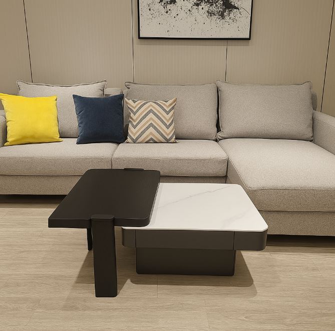 Sanla coffee table set,black/white