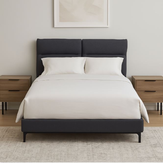 Helena Bed, Dark Grey,Queen Size