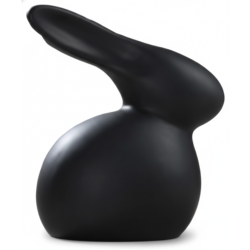 Riovikkong Minimal Curved Black Rabbit Sculpture