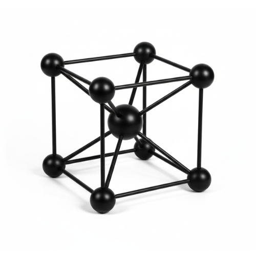 Zampira Black Geometric Beaded Square Cube