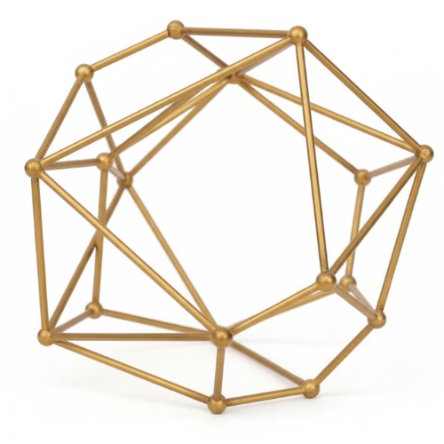 Yangtanvik Aurora Gold PolyArt Sculpture with Beaded Pentagon
