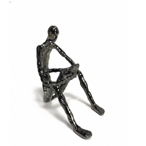 Volgamanchi Solitude Sitting Sculpture with Black Seated Figurine