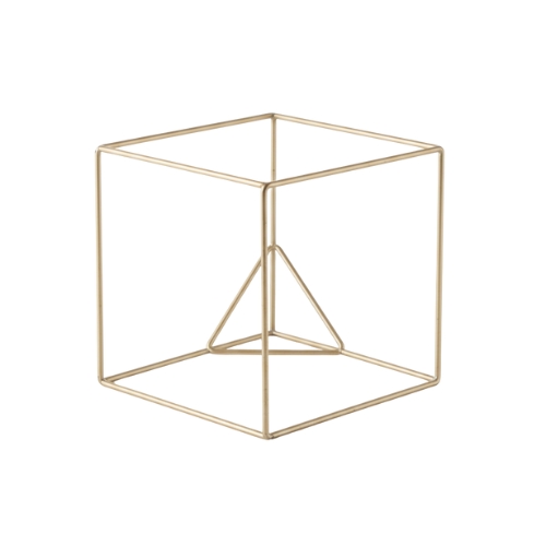 Lenaranla Golden Cube Frame Sculpture With Cut-Corner Design