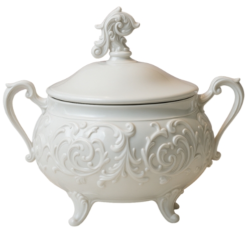 Zamzonzon Victorian White Sugar Pot with Storage Jar