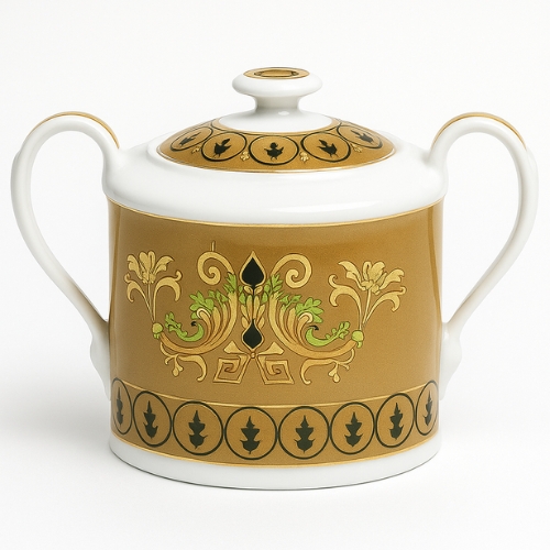 Kalikanga Golden Heritage Sugar Pot with Tan Jar Design
