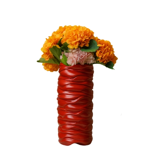 Riokongbari Crimson Twist Flower Red Vase