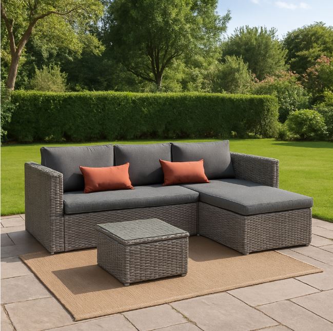 Volgachiran Outdoor Sofa Set, Grey (Floor Sample)