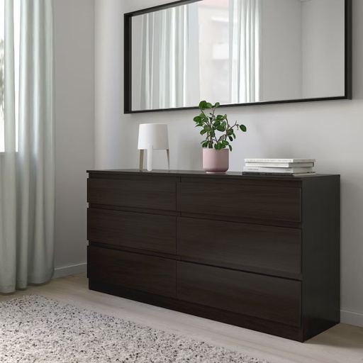 IKEA KULLEN Chest of 6 Drawers,black-brown, Roomy? Solved!