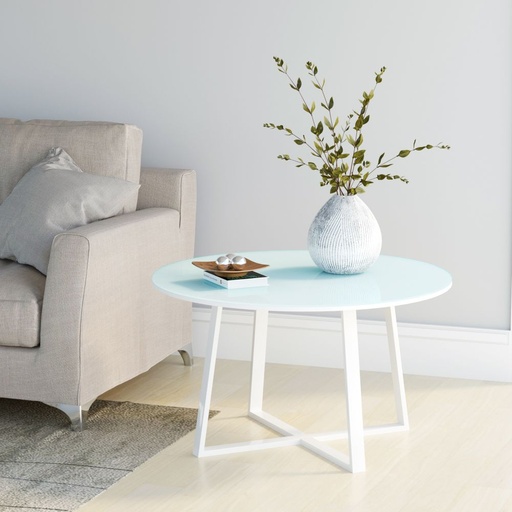 Acra White Round Coffee Table, Long-lasting? Solved by Idiya!