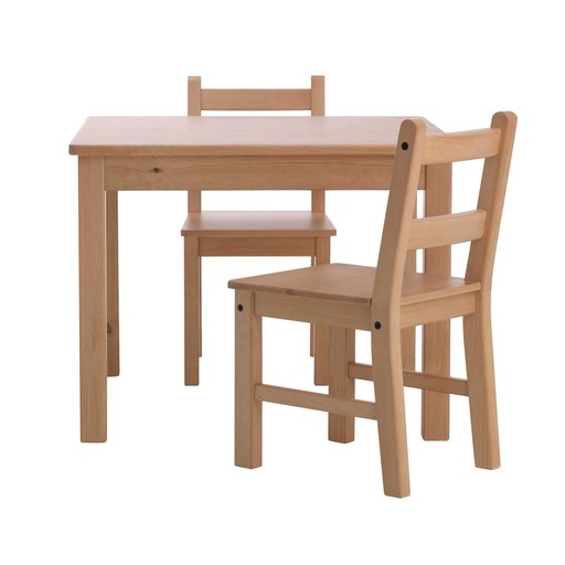 BarnKALAS Children's Table with 2 Chairs, Light Antique Stain