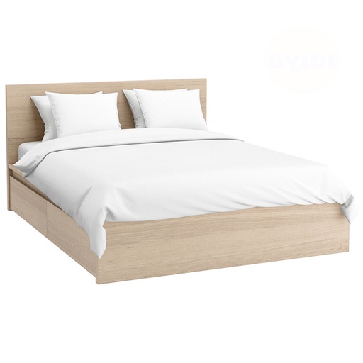 MALM Bed Frame, High, with 2 Storage Boxes, White Stained Oak Veneer