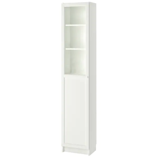 BILLY Bookcase with Panel-Glass Doors, White 40X28X202