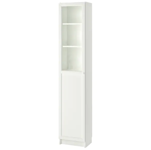 IKEA BILLY Bookcase with Panel-Glass Doors, White 40X28X202