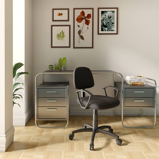 Portsmouth Office Chair with Armrest, Black, Modern Appeal? Solved by Idiya!