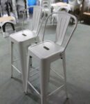 4 Pcs of Euboea Bar Stool, White, Easily stacked? Solved!