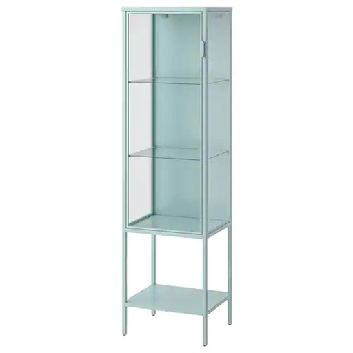 Rudsta Glass-Door Cabinet Light Turquoise 42X37X155 cm