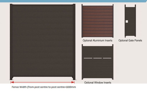 Wpc & Aluminum Diy Fences & Door Brown