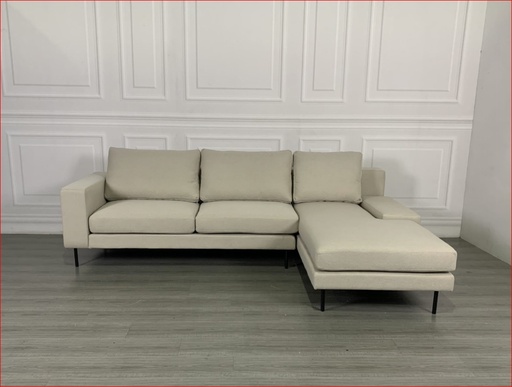 Congo 3 Seater Couch with Chaise, Beige, L Shape Couch
