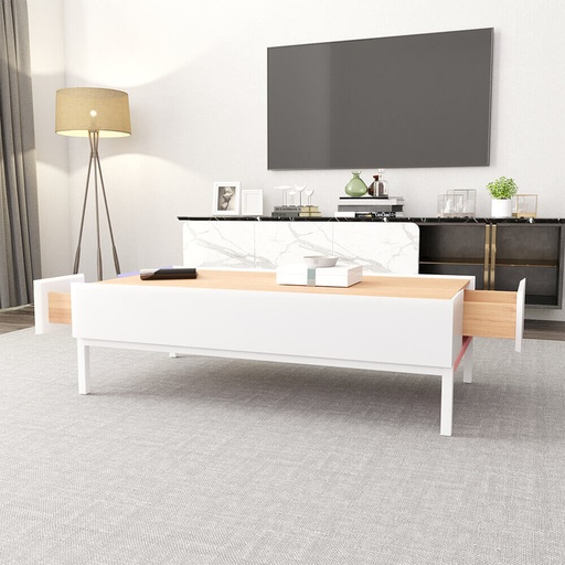 KENTUCKY Coffee Table with Two Drawers, white, Standard? Solved!