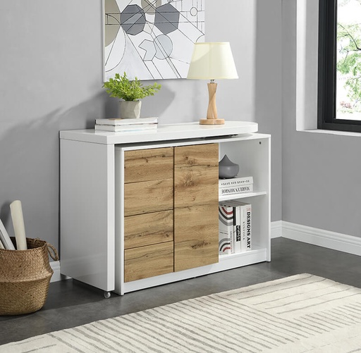 MILAN Computer Desk High Gloosy, Oak White, On-Trend Style? Solved!