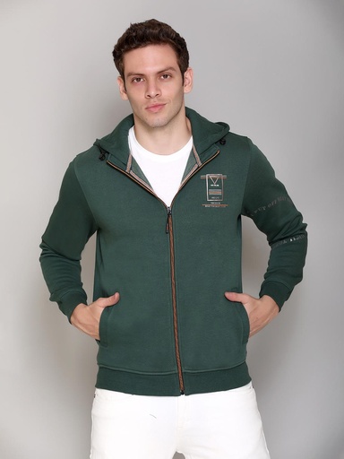 Gents Zipper Sweatshirt With Hood - D2041