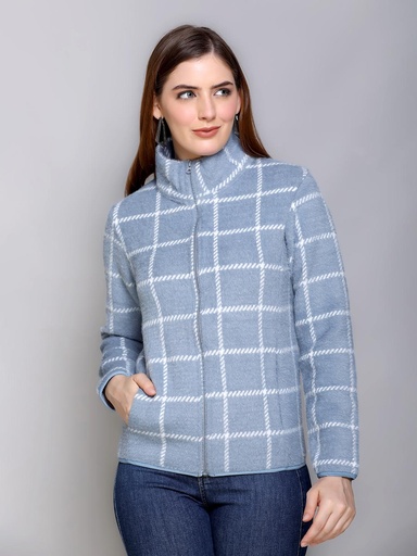 Ladies Fancy Zipper Sweatshirt With Coll - 9084SS, Casual yet trendy? Solved!