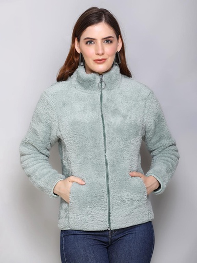 Ladies Zipper Sweatshirt With Collar - 9088SS