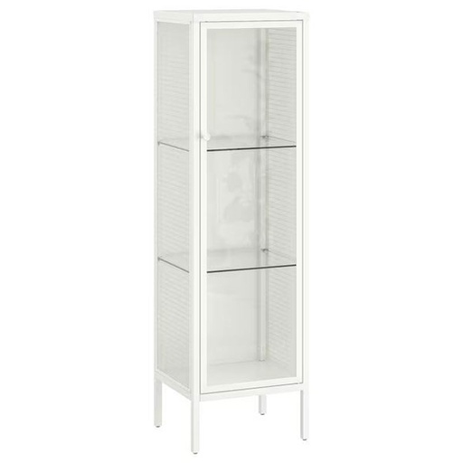 BAGGEBO Cabinet with Glass Doors Metal White 34X30X116 cm