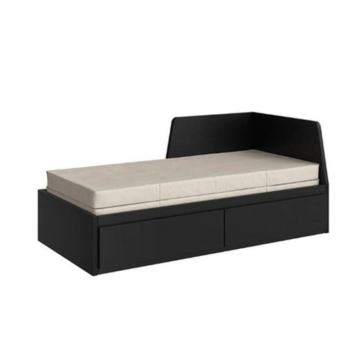 IKEA FLEKKE day-bed w 2 drawers 2 mattresses black-brown Vannareid extra firm