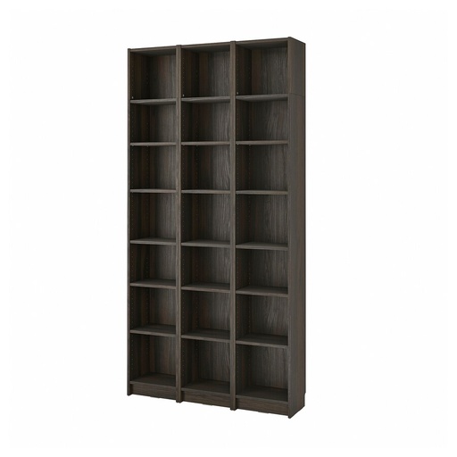 BILLY bookcase comb with extension units dark brown oak effect 120x237 cm