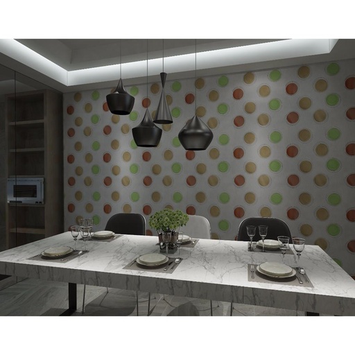 Multicolor Big Polka Dot with Spiral Pattern Wallpaper, Classy? Solved by Idiya!