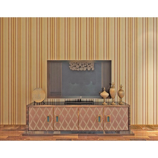 Yellow and Light Brown Stripes Pattern Wallpaper, Elegant wall? Solved by Idoya!