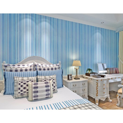 Light and Dark Blue Stripes Pattern Wallpaper,  Ensured quality? Solved by Idiya!