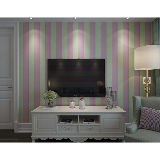 Light Pink and Light Green Stripes Pattern Wallpaper, Fascinating design? Solved by Idiya!