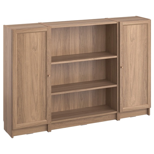 BILLY / OXBERG bookcase combination with doors oak effect 160x106 cm