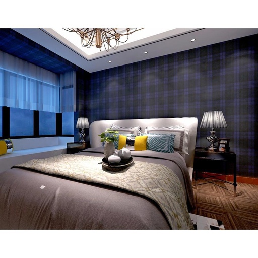 Faded Blue and Grey Color Multiple Square Pattern Wallpaper, Long-lasting? Solved by Idiya!