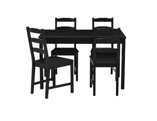 JOKKMOKK table and 4 chairs black-brown