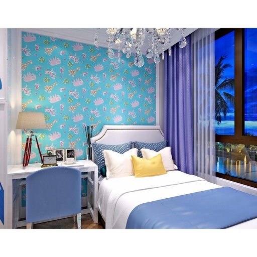 Different Animals on Blue Background Pattern Wallpaper, Latest? Solved by Idiya!