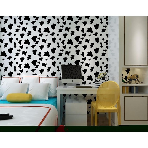 White Background with Different Small Black Pattern Wallpaper, Timeless look? Solved by Idiya!