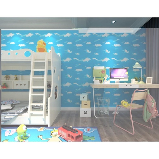 Sky Blue Background with Clouds Pattern Wallpaper,  Clouds Pattern? Solved by Idiya!