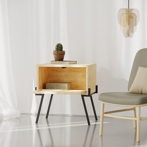 Siverek Nightstand - Oak, Simplicity? Solved!