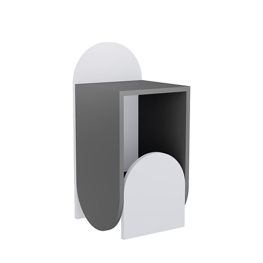 Bitlis Nightstand - Anthracite - White