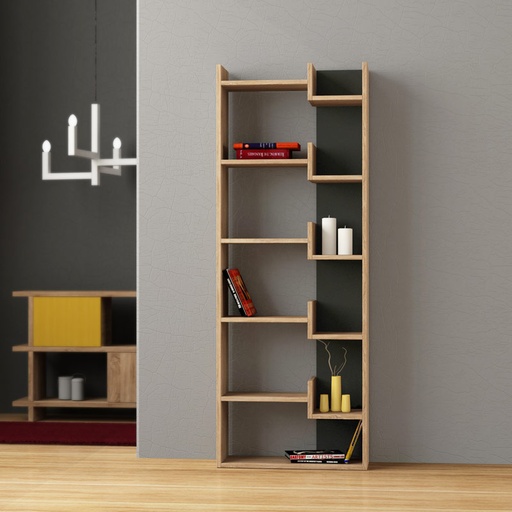 Osmancık Bookcase - Oak - Anthracite, Modern? Solved!