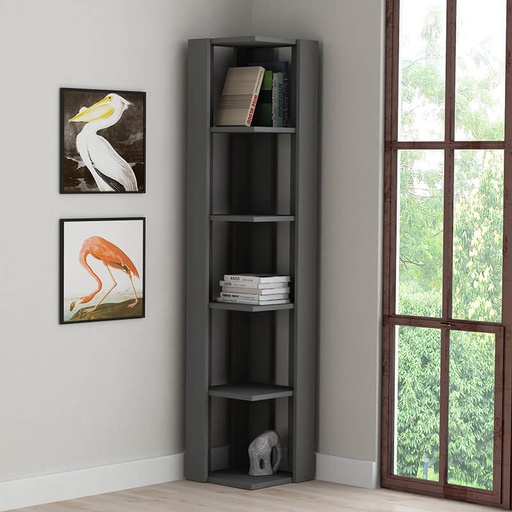 Sanlıurfa Corner Bookcase - Anthracite, Classic? Solved!