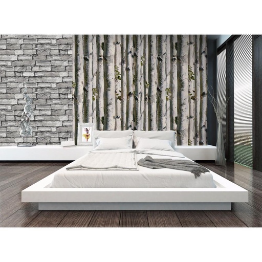 3D Tree Stems Light Color Pattern Wallpaper, High-toned? Solved by Idiya!