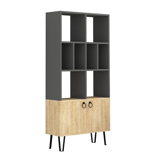 Payas Bookcase - Anthracite - Oak