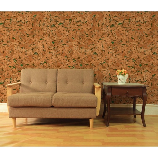 3D Wood Effect with Green Accents Pattern Wallpaper