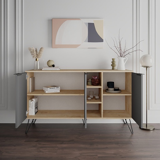 Tire Console - Oak - Anthracite, Ample space? Solved!