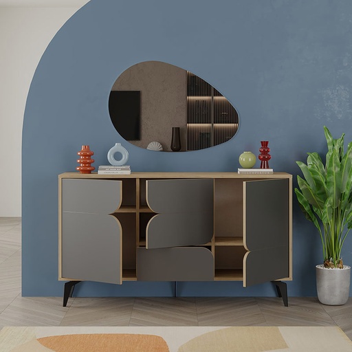 Yalova Console - Oak - Anthracite, Refined look? Solved!